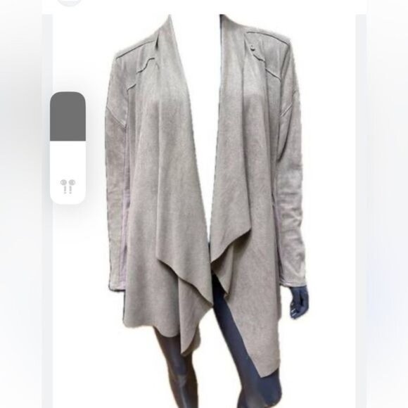 Blank NYC Gray Suede & Leather Drape Collar Jacket NWT Size Small - Picture 2 of 14